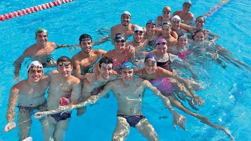 La selección española de natación en Mallorca.