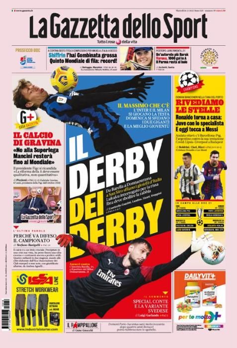 GAZZETTA DELLO SPORT martes 16 febrero 2021