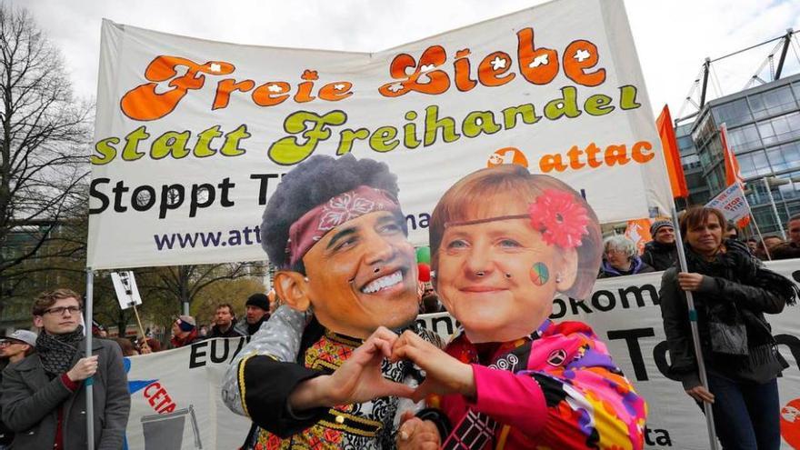 Un momento de la manifestación de ayer en Hannover.