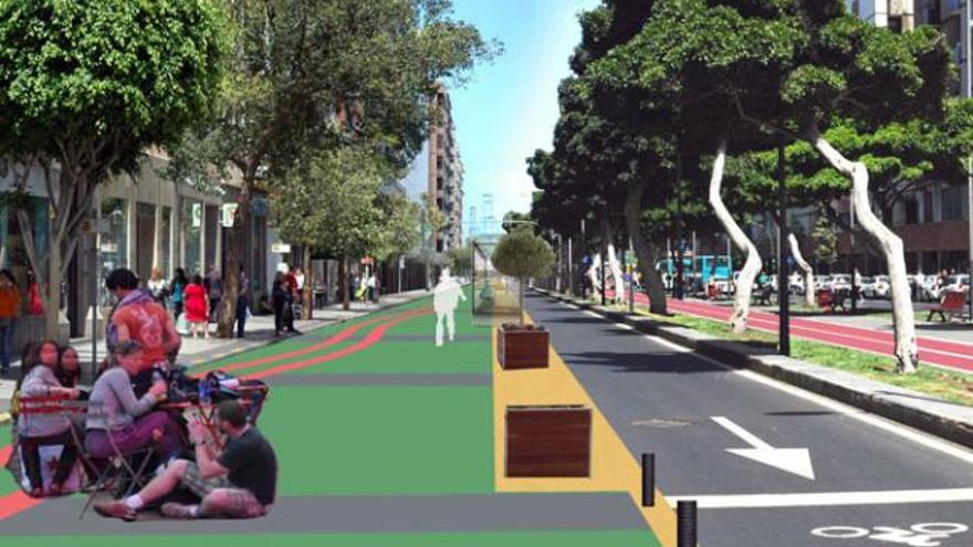Simulación de la avenida Mesa y López tras la rehabilitación. | laprovincia / dlp