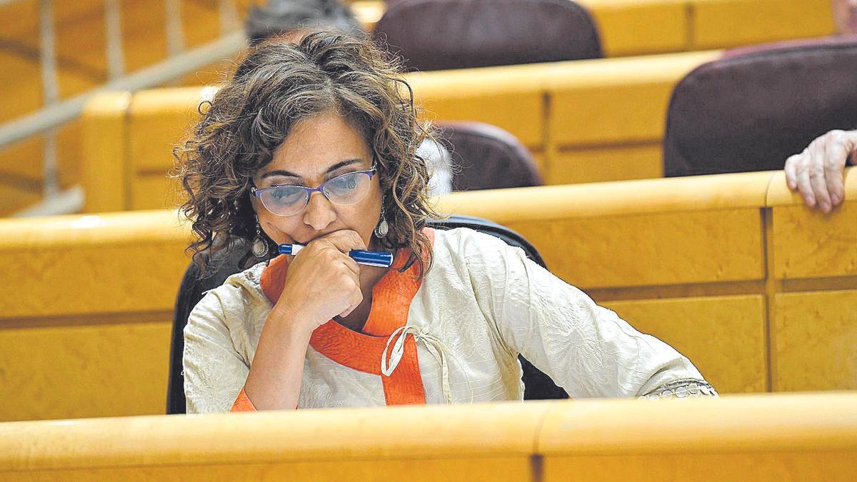 La ministra de Hacienda, María Jesús Montero, en la sesión de control al Gobierno en el Senado el pasado martes.