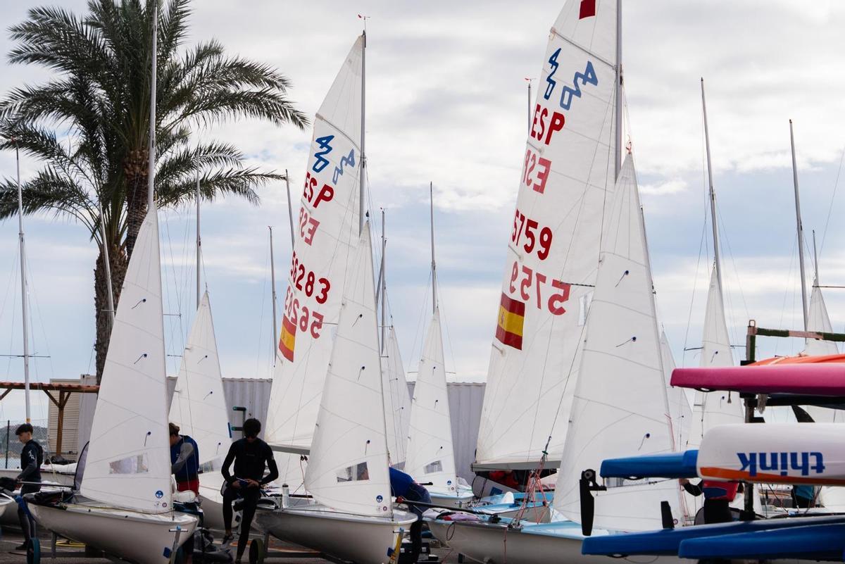 Los barcos de la modalidad 420 no pudieron salir al mar debido al temporal de viento.