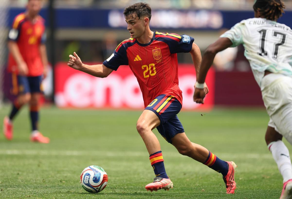 INGLEWOOD (United States), 02/07/2026.- Pedri of Spain in action during the FIFA World Cup 2026 Round of 32 match Spain against Austria, in Los Angeles, USA, 02 July 2026. (España) EFE/EPA/CHRISTOPHER TORRES