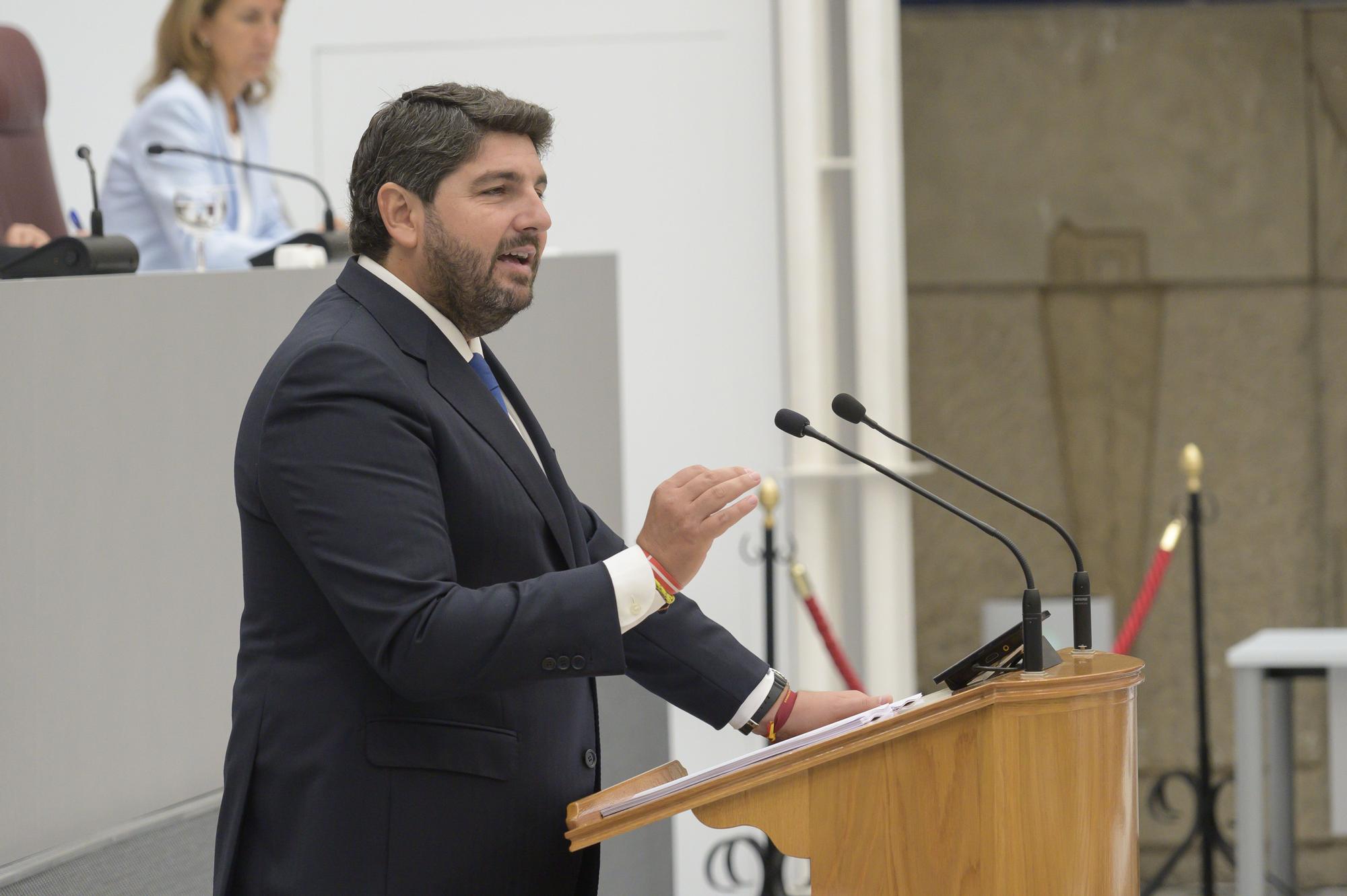 Primera sesión del segundo debate de investidura de López Miras en la Asamblea