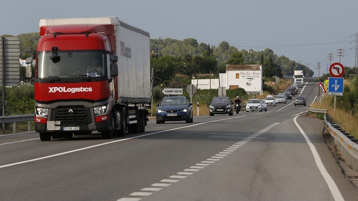 Tramo de la N-340 entre Vilafranca del Penedès y Salou.