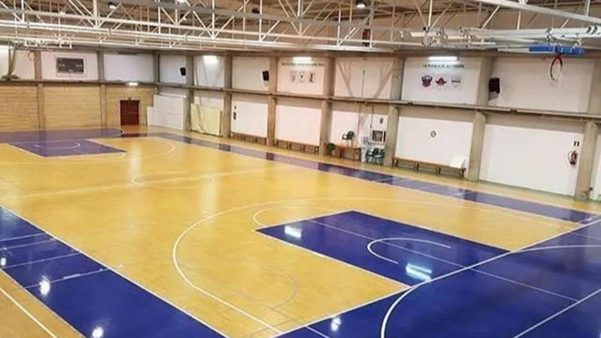 Pabellón del polideportivo de La Puebla de Alfindén, donde se jugó la final.