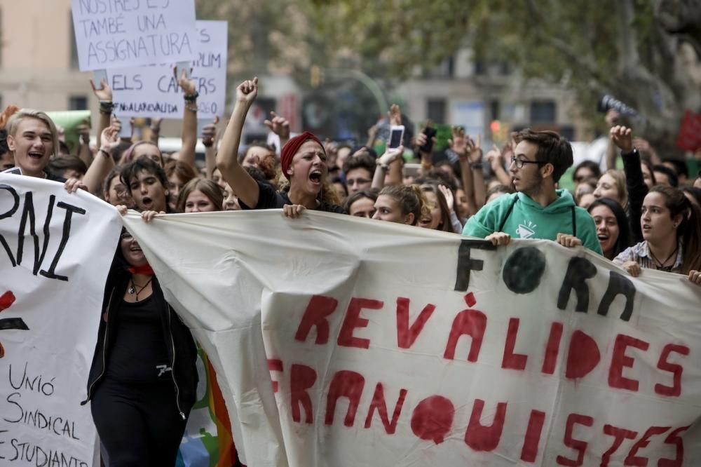 Manifestación de estudiantes en Palma contra la Lomce y las reválidas