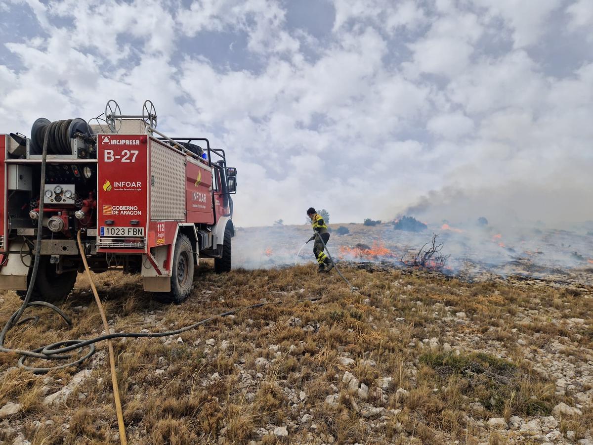 Evolución del incendio en Ejulve.