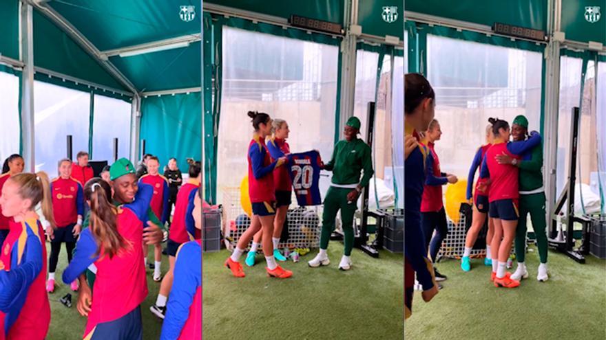 Así se ha despedido Oshoala de sus compañeras
