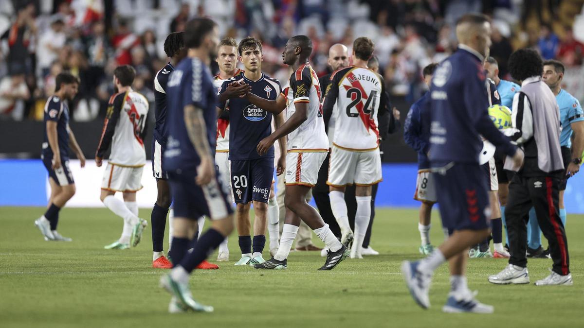 El Celta de Vigo durante su derrota por tres goles ante el Rayo Vallecano