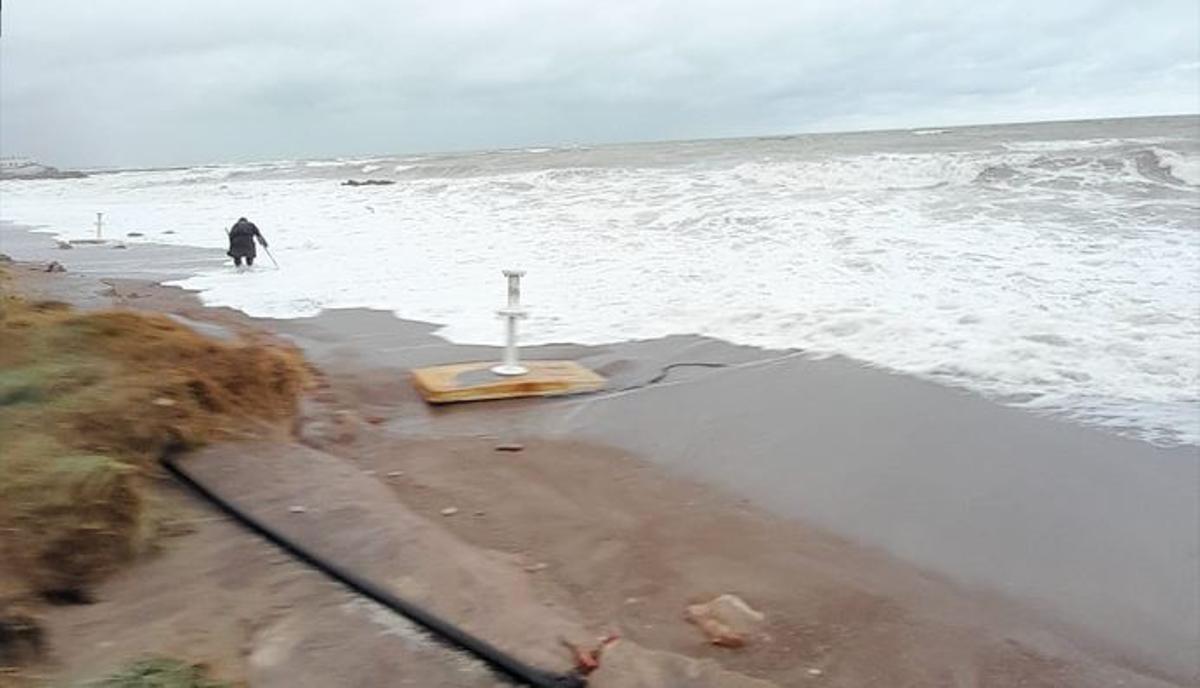 Uno de los lavapiés, rodeado ya de agua.