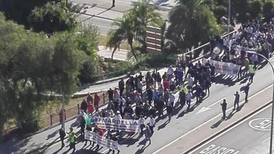 Manifestación del sector del taxi en Málaga.