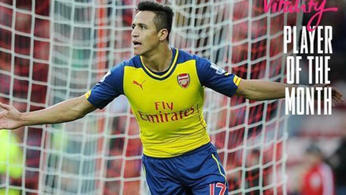 Alexis, elegido jugador del mes en el Arsenal