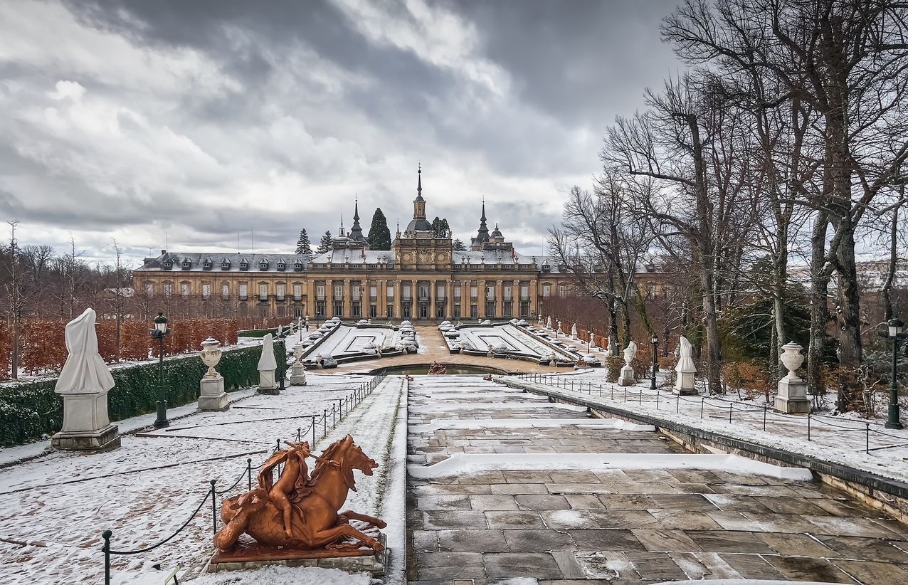El Palacio Real de San Ildefonso durante el invierno