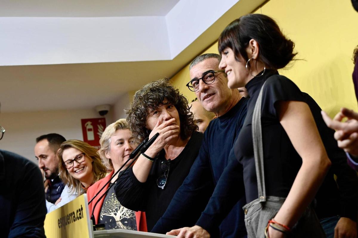 Xavier Godàs y su candidatura valorando la jornada electoral.