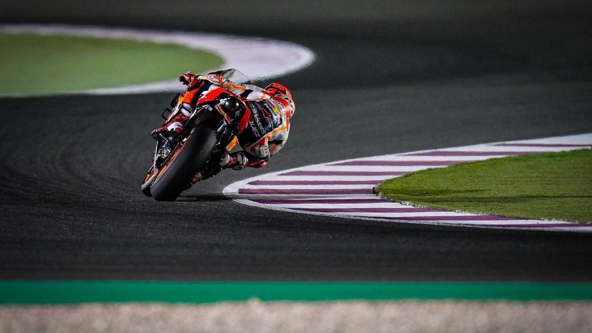 Marc Márquez, en los test de Catar