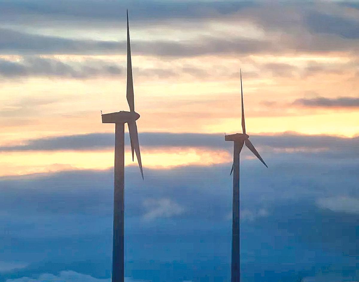 Aerogeneradores de un parque eólico gallego