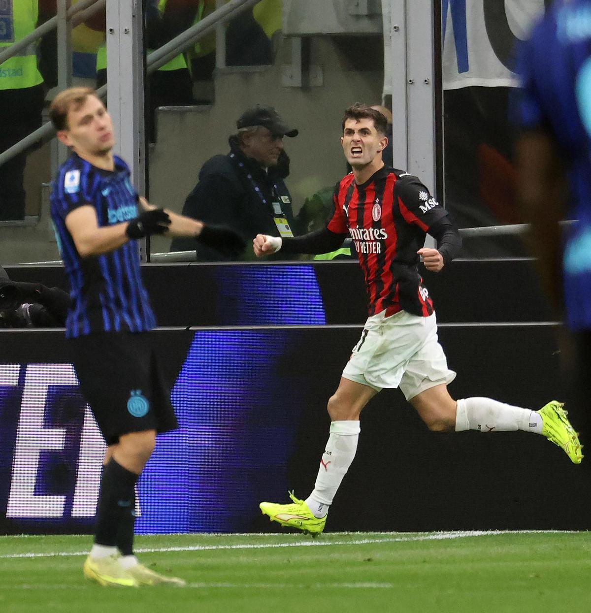 Pulisic celebra su gol ante el Inter