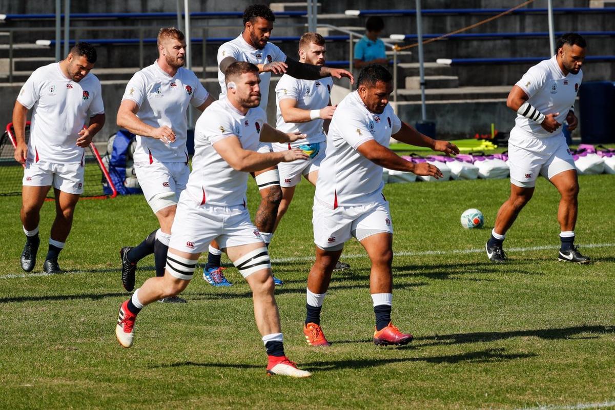 Tokyo (Japan), 01/11/2019.- England players participat in a training session ahead of the Rugby World Cup Finals match between England and South Africa in Tokyo, Japan, 01 November 2019. (Japón, Sudáfrica, Tokio) EFE/EPA/MARK R. CRISTINO EDITORIAL USE ONLY/ NO COMMERCIAL SALES / NOT USED IN ASSOCATION WITH ANY COMMERCIAL ENTITY