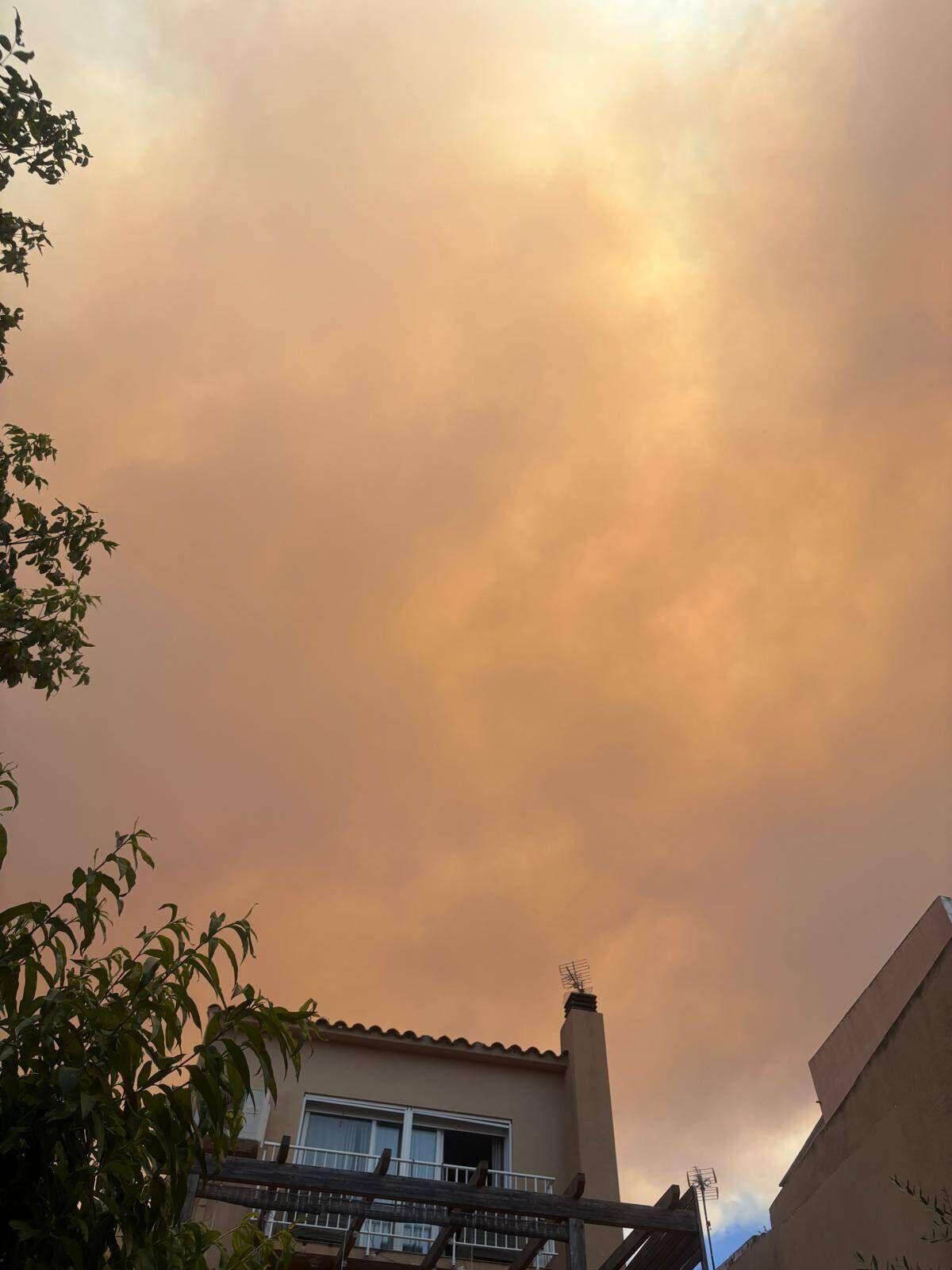 Sant Feliu de Guíxols El fum i la cendra de l'incendi de la Bisbal a peu de les Gavarres Sant Feliu de Guíxols El fum i la cendra de l'incendi de la Bisbal a peu de les Gavarres