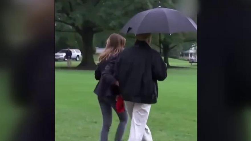 Donald y Melania Trump ya no comparten ni el paraguas