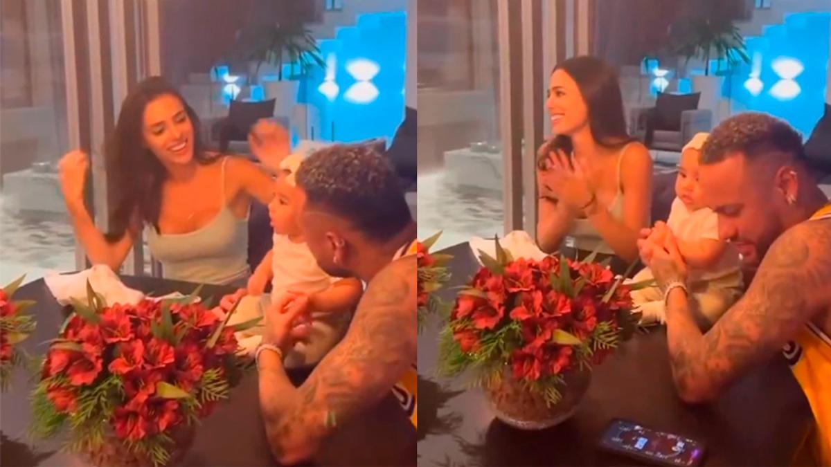 ¿Qué está mirando Neymar en el móvil durante el cumpleaños de su hija? El vídeo ya es viral