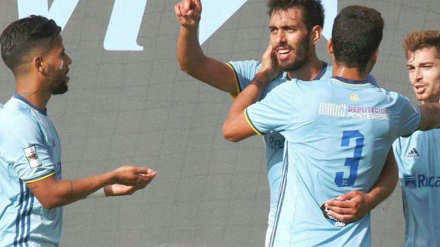 Borja Iglesias celebra su gol ante el Pontevedra. // @rccelta_oficial