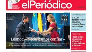 La portada de EL PERIÓDICO del 24 de octubre de 2026