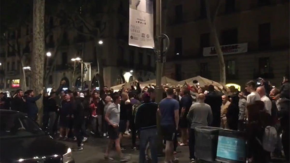Loa aficionados del Liverpool causan disturbios en Barcelona