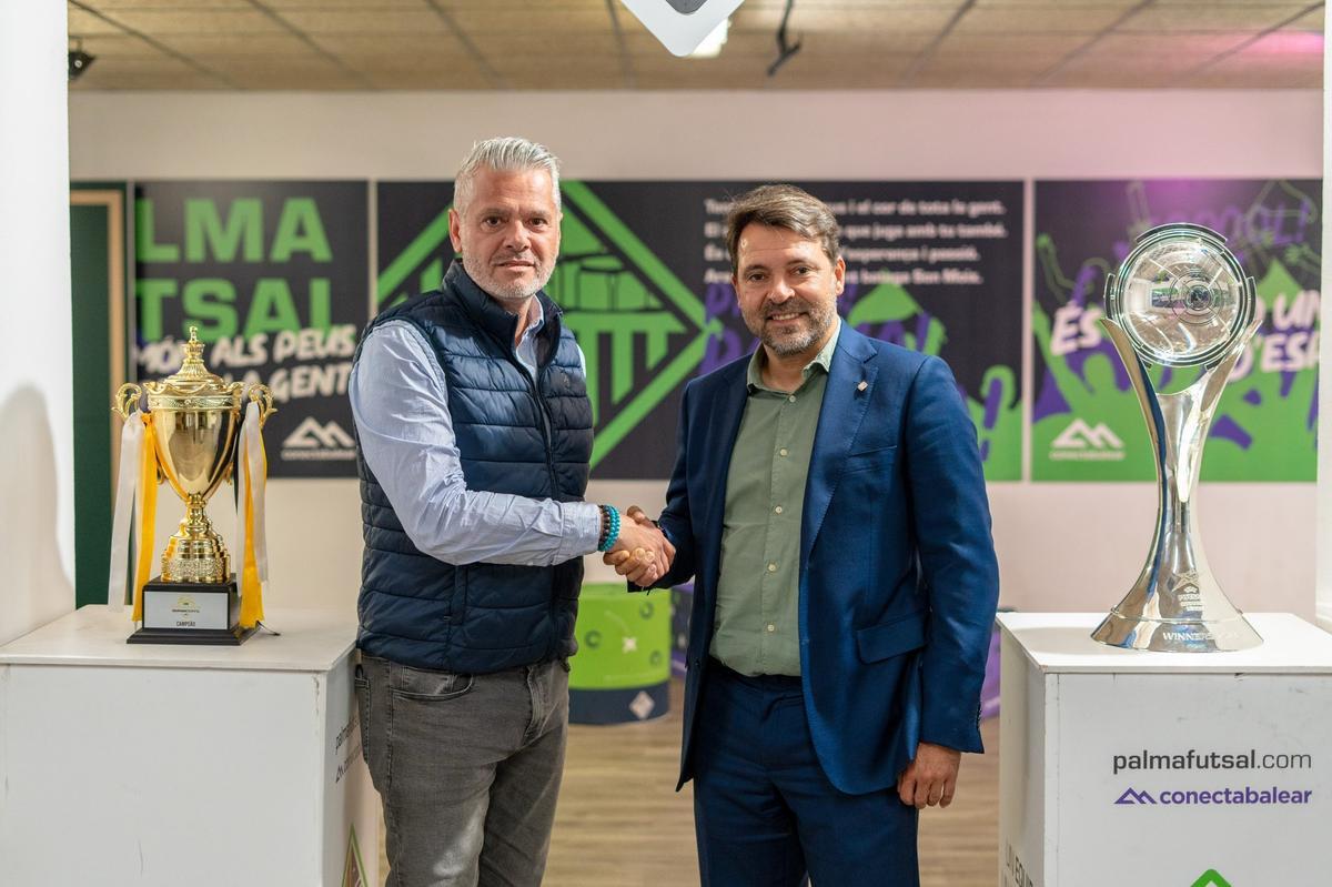 Jordi Horrach junto a José Tirado, director deportivo del Palma Futsal y fichaje para su futura candidatura