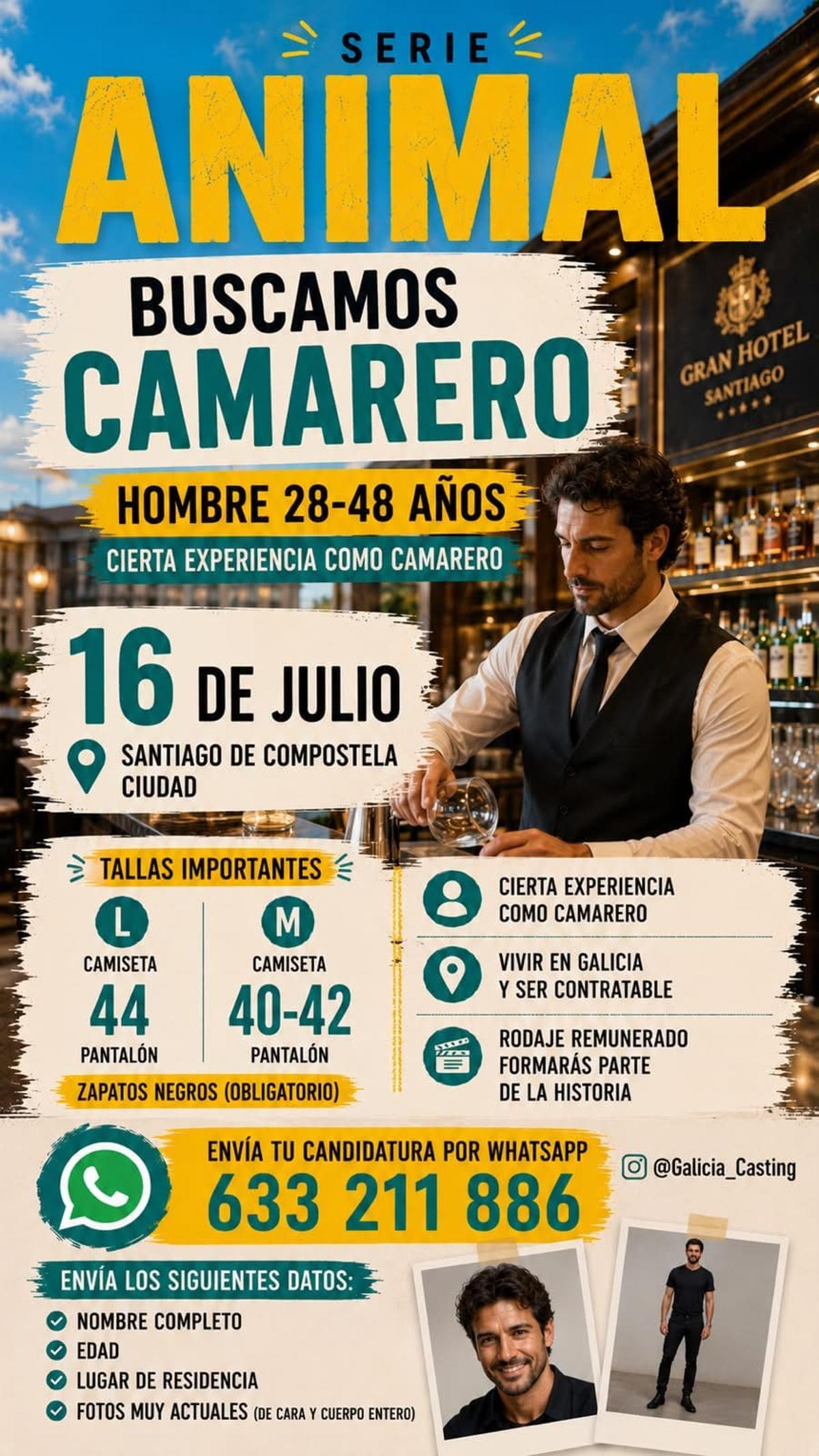 Netflix busca en Santiago figurantes para la tercera temporada de ‘Animal’.