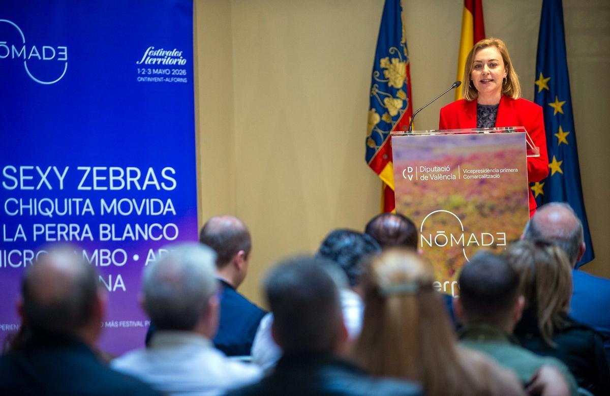 La vicepresidenta de la Diputació en la presentación del festival Nómade.
