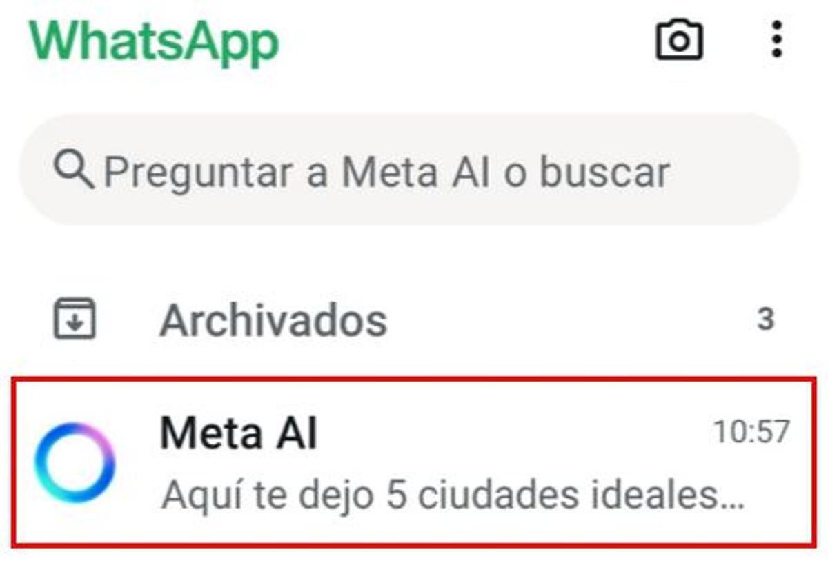 Seleccionar la conversación con Meta AI.