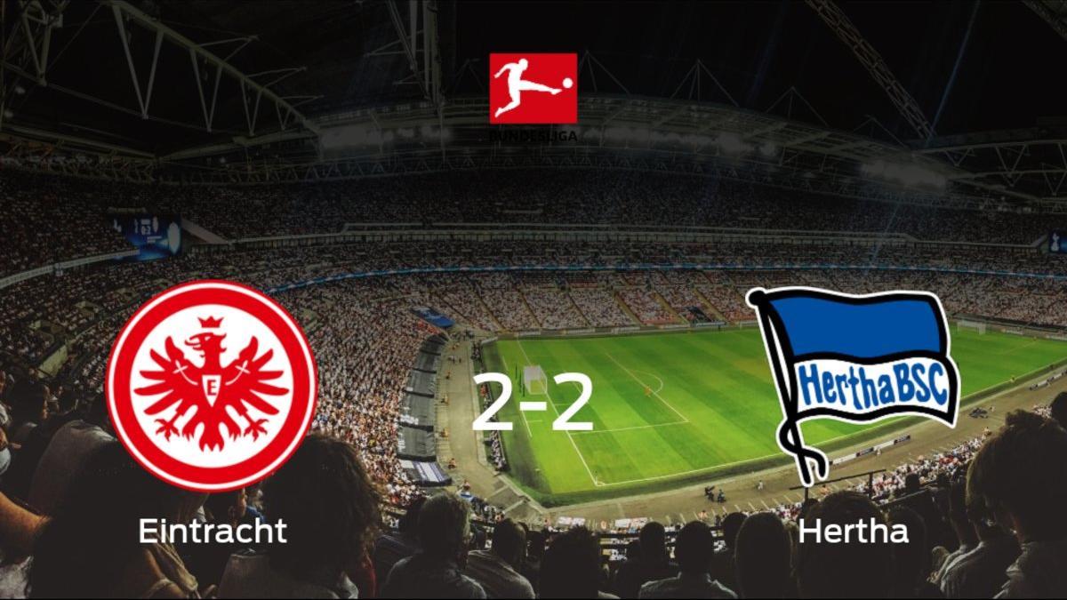 El Eintracht Frankfurt y el Hertha BSC empatan y suman un punto a su casillero (2-2)