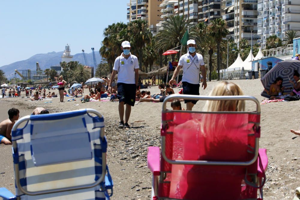 Las playas de Málaga, controladas por los vigilantes