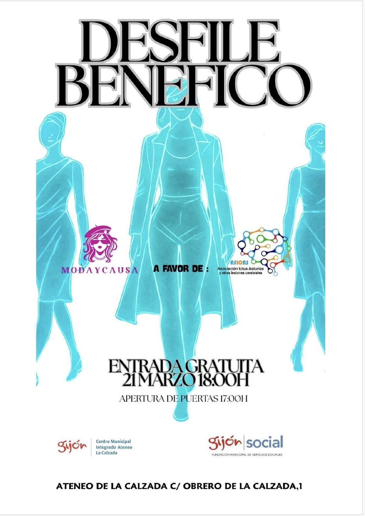 Cartel del desfile solidario en el Ateneo de La Calzada