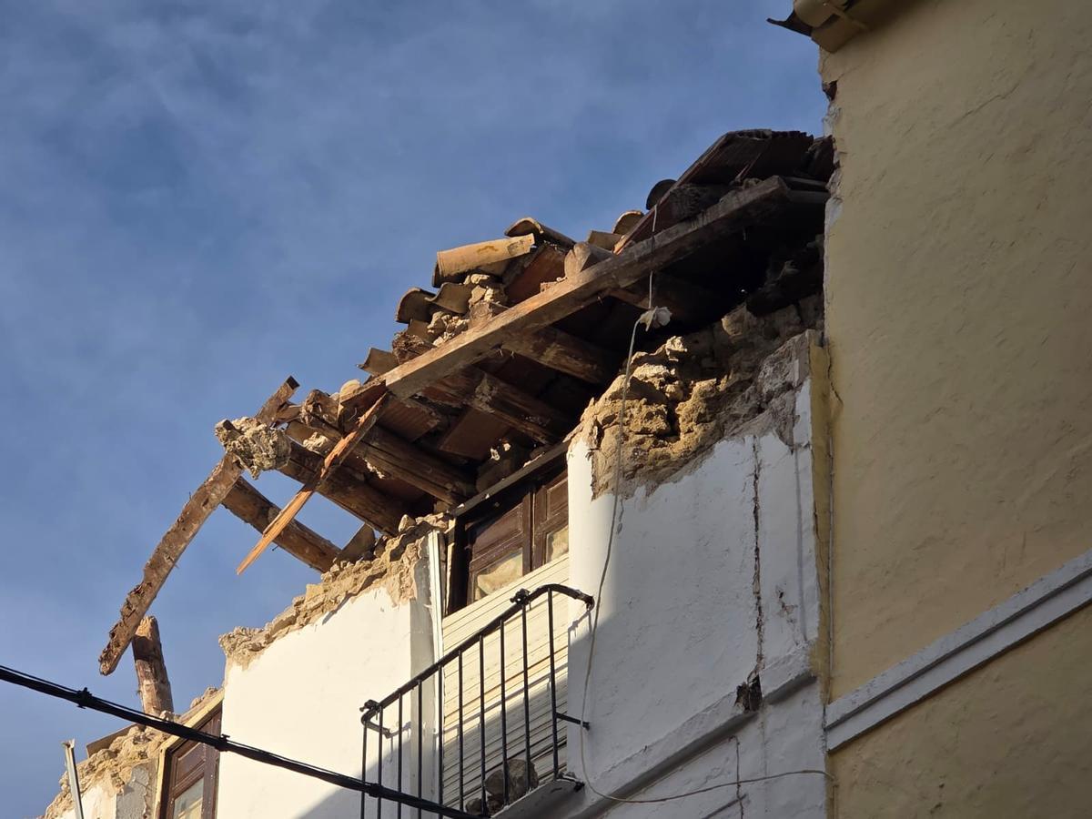 Tejado del edificio en ruinas