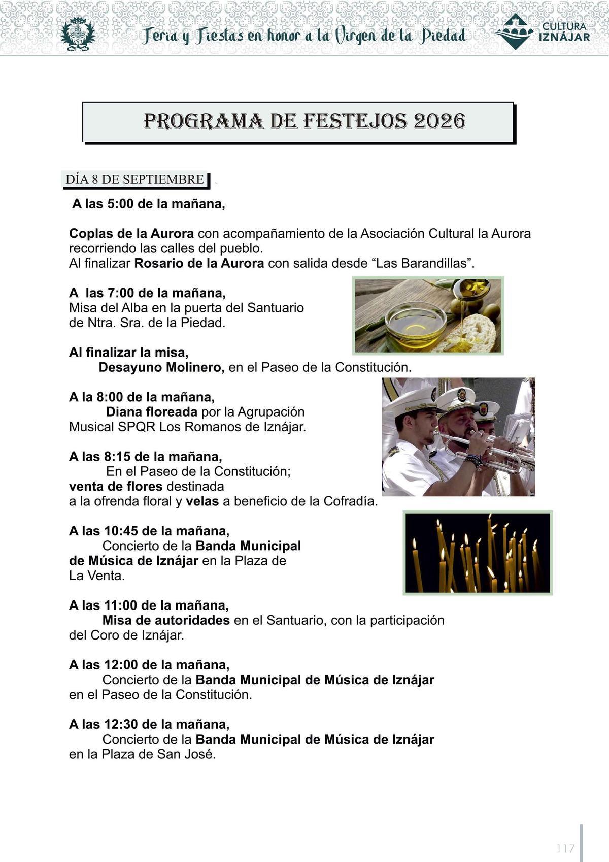 Programa de festejos.