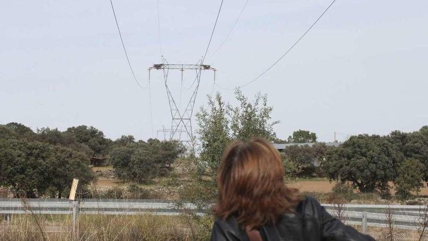 Un tendido eléctrico con torres de alta tensión en la comarca de Sayago.