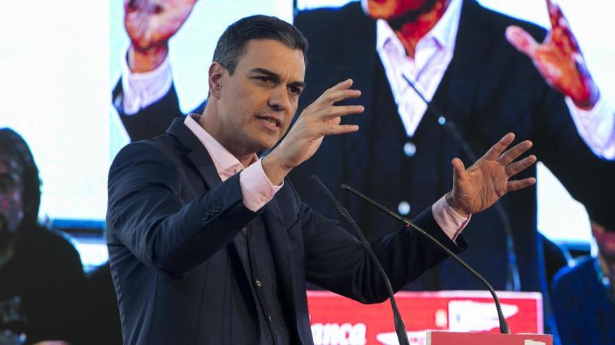 Pedro Sánchez interviene durante un acto.