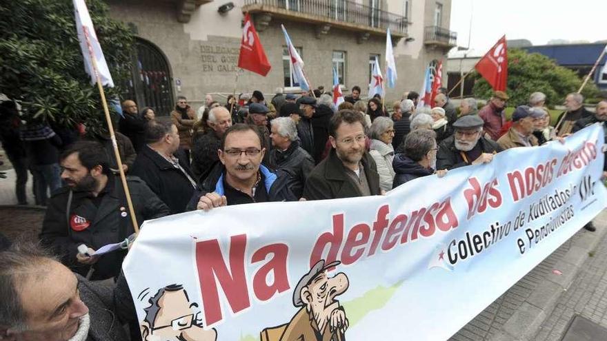 Protesta coruñesa en defensa de las pensiones