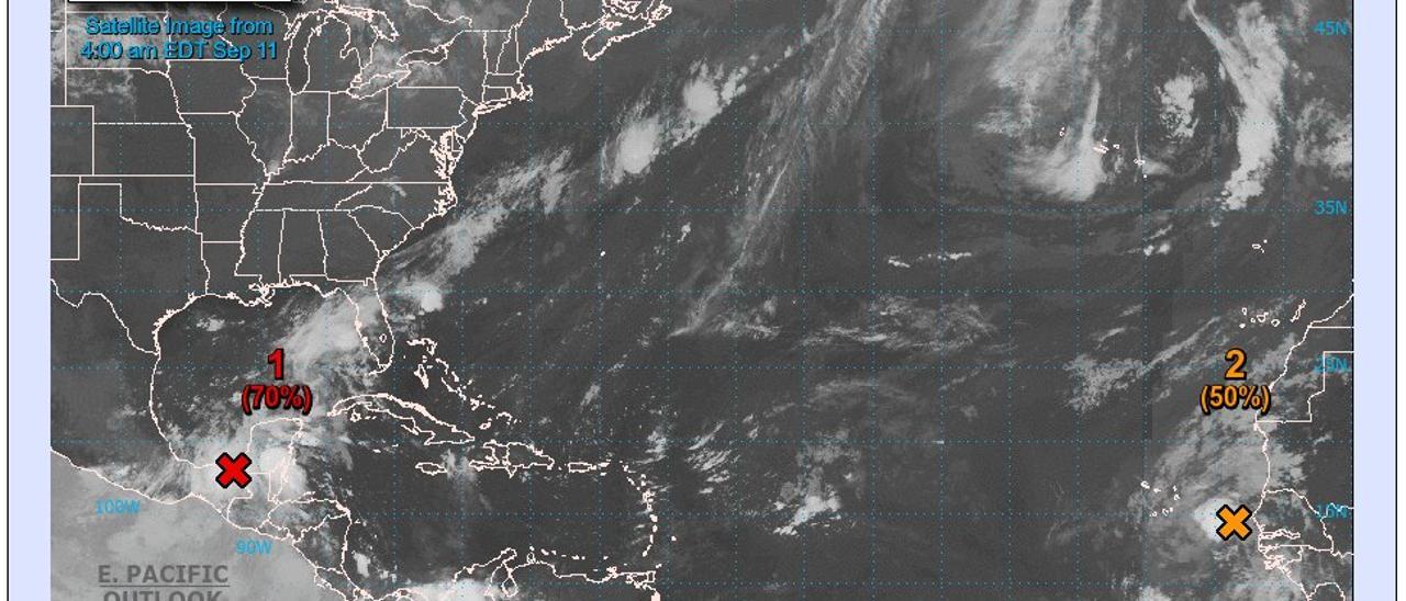 Modelo de seguimiento del ciclón tropical en Cabo Verde por parte del Centro de Control de Huracanes de EE. UU.