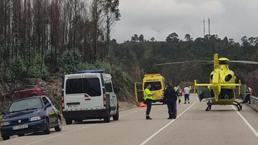 El helicóptero médico, en Moscoso. / FdV