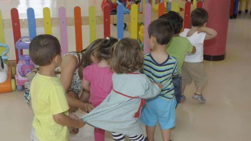Varios niños en una escuela infantil gallega.