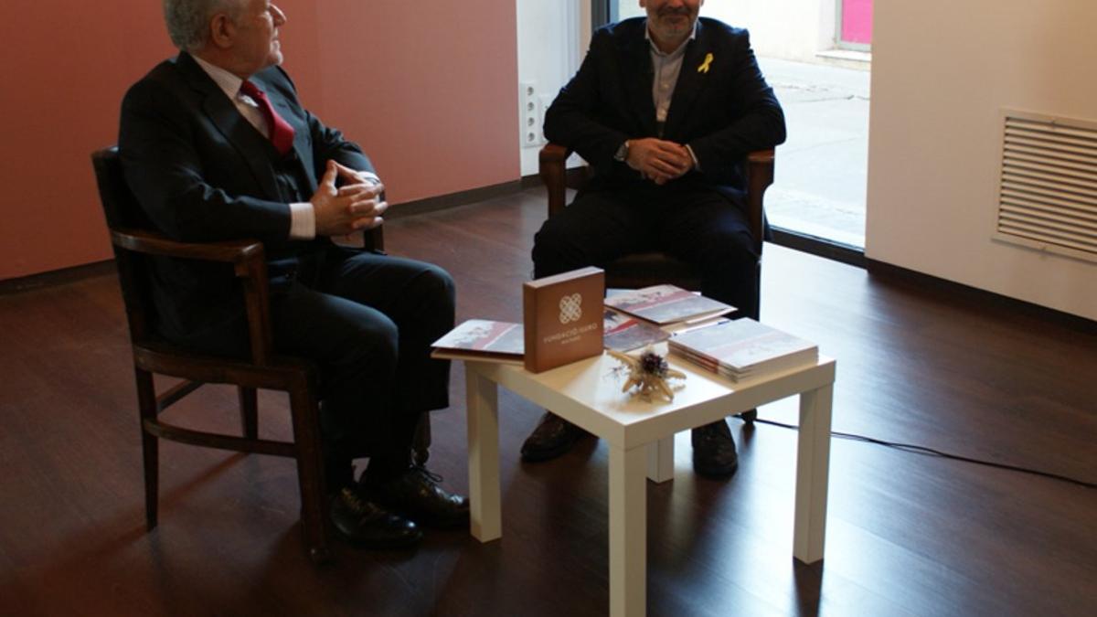 Lluís Bassat y Pere Carles en la presentación de la exposición ¿Dos colecciones que dialogan¿.