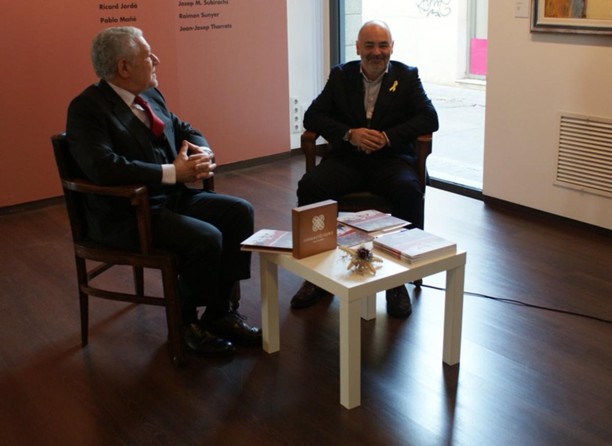 Lluís Bassat y Pere Carles en la presentación de la exposición ¿Dos colecciones que dialogan¿.