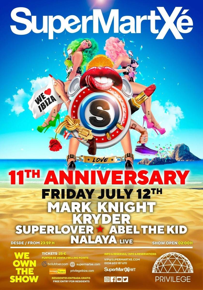 11 aniversario de SuperMartxé en Ibiza