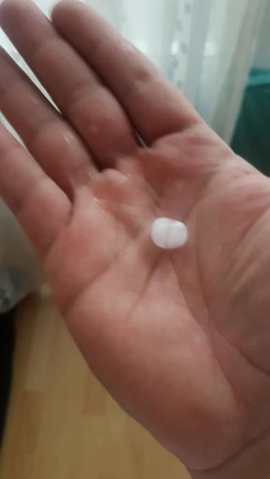 Lluvia y granizo en la Albufereta