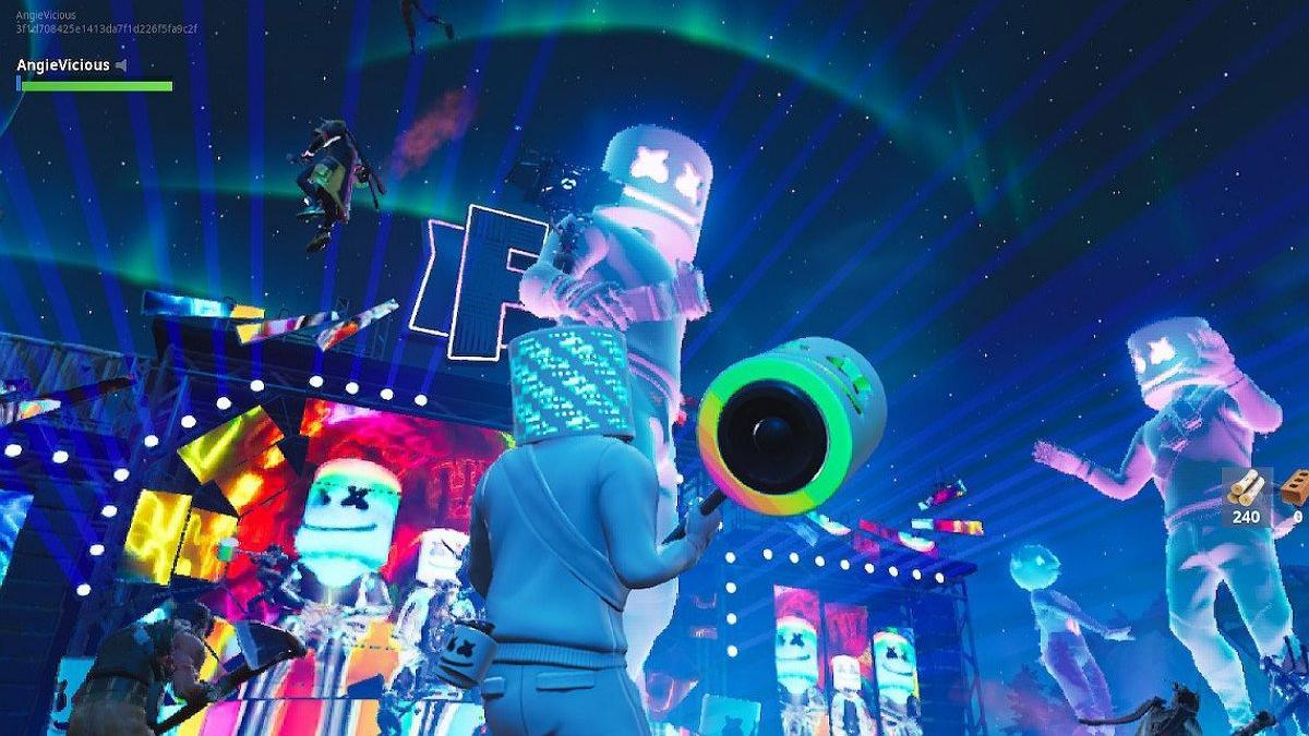 Imagen del concierto del DJ Marshmello dentro de Fortnite.