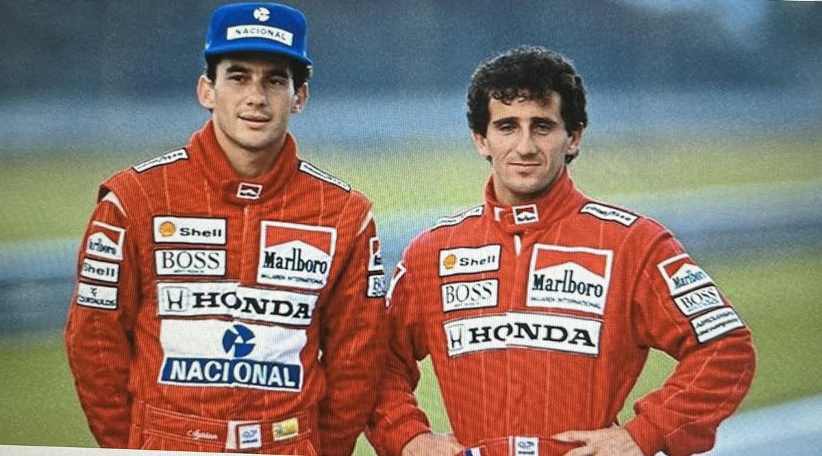Ayrton Senna y Alain Prost, en McLaren, en 1988.